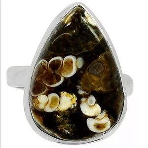 BOUTIQUE TURTELLA JASPER 925 STERLING SILVER RING8